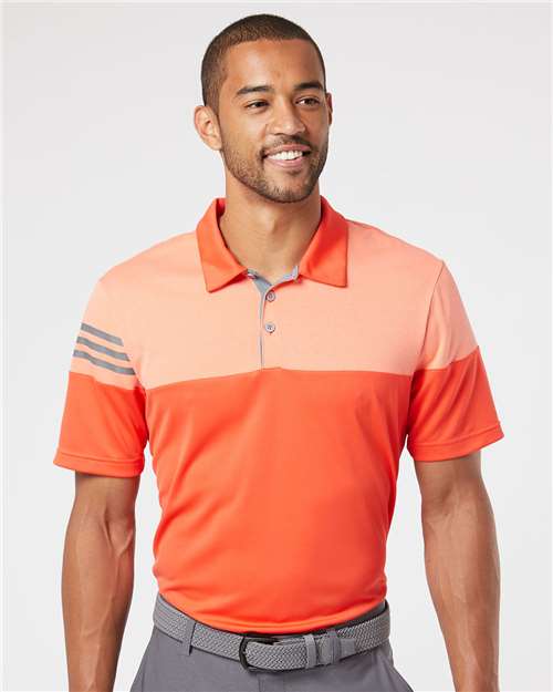 Men's Heathered 3-Stripes Colorblocked Polo