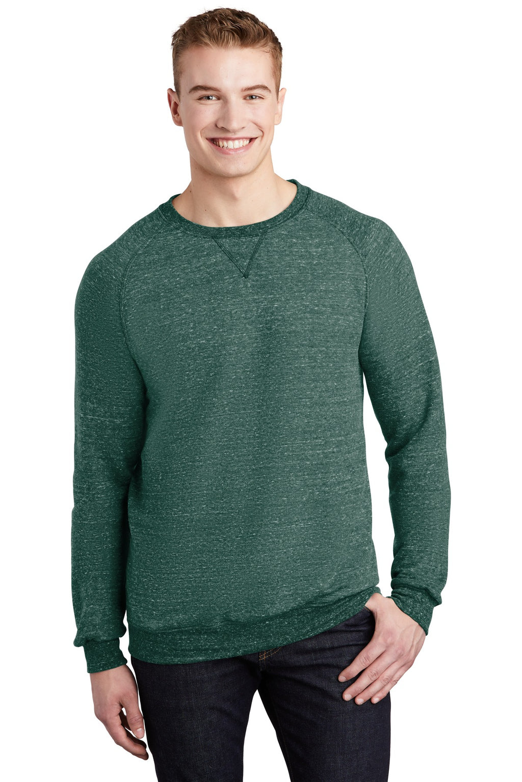 Jerzees  ®  Snow Heather French Terry Raglan Crew 91M