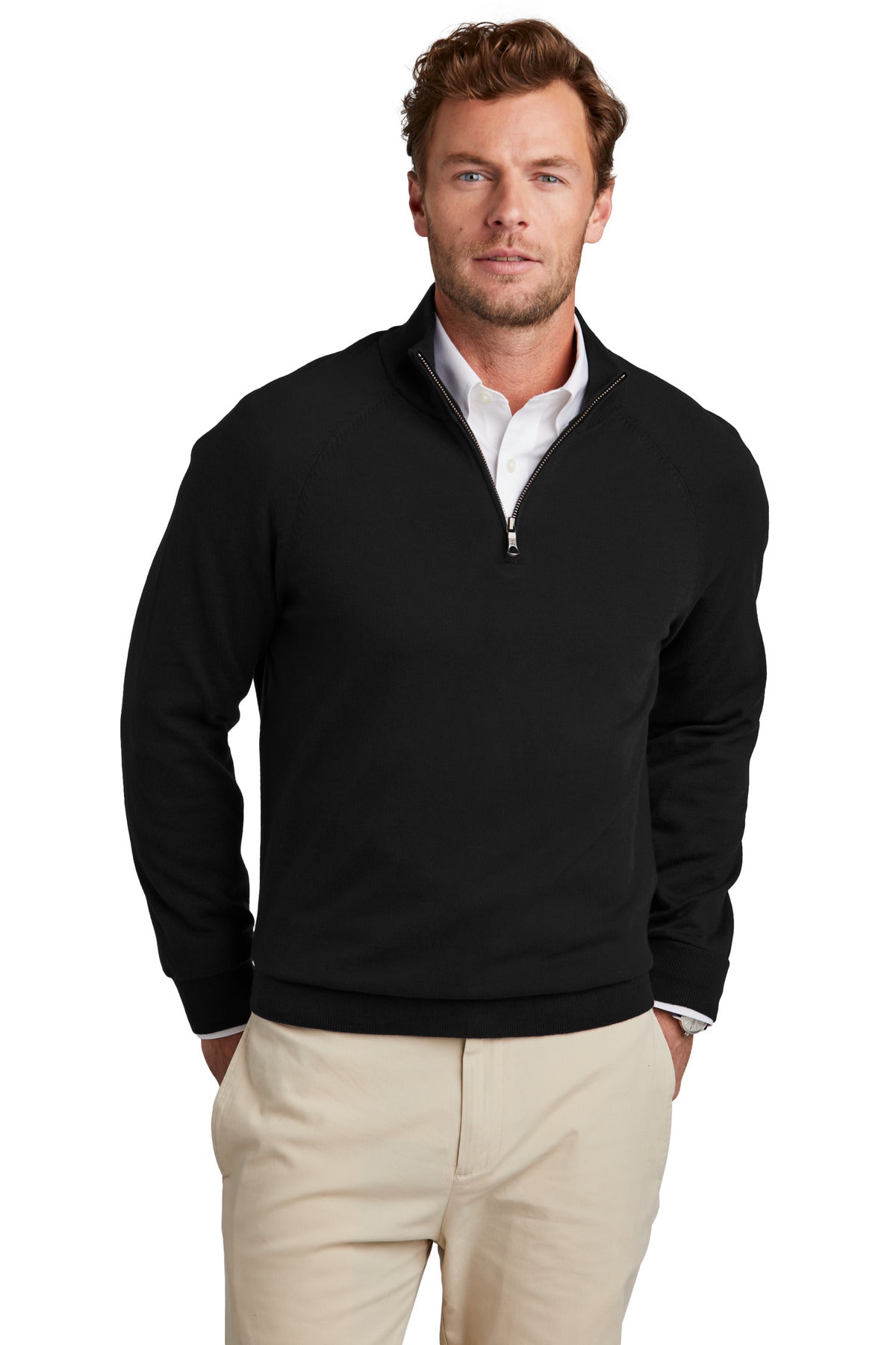 Brooks Brothers ®  Cotton Stretch 1/4-Zip Sweater BB18402