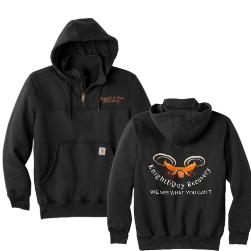 "Knight & Day" - Carhartt® Rain Defender® Paxton Heavyweight Hooded Zip Mock Sweatshirt
