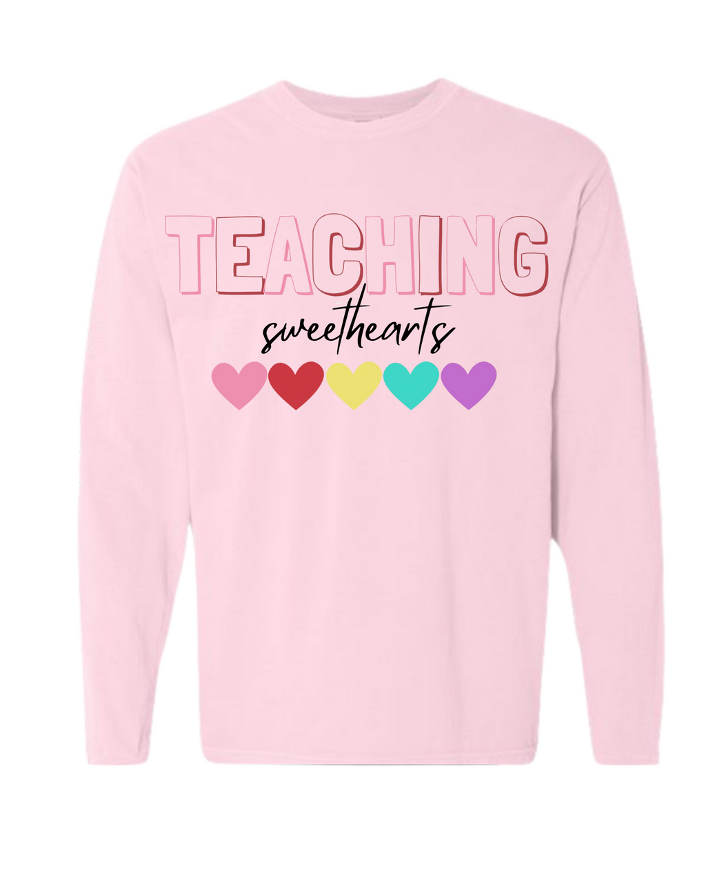 "Teaching Sweethearts" - Comfort Colors® Adult Heavyweight Ring Spun Long Sleeve Tee