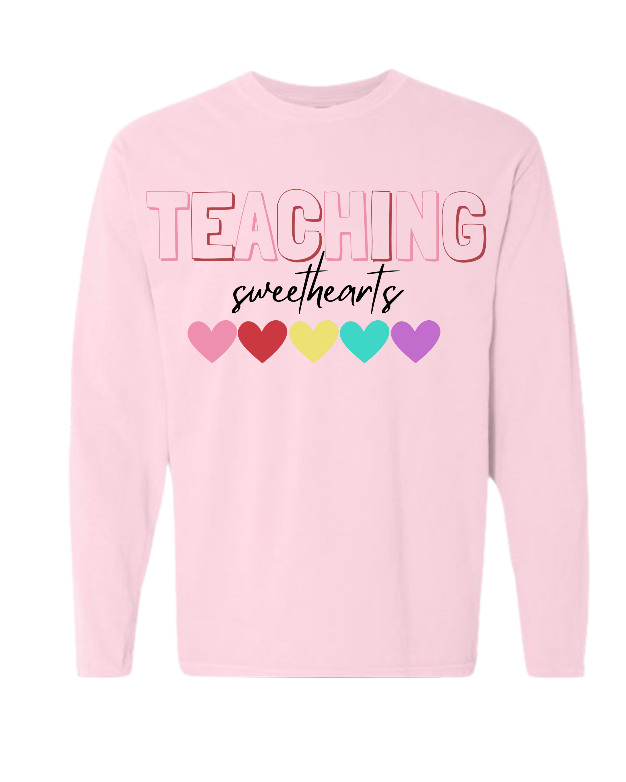 "Teaching Sweethearts" - Comfort Colors® Adult Heavyweight Ring Spun Long Sleeve Tee