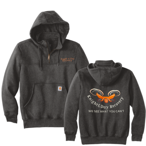 "Knight & Day" - Carhartt® Rain Defender® Paxton Heavyweight Hooded Zip Mock Sweatshirt