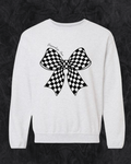Checkered Racing Bow - Gildan® - Heavy Blend™ Crewneck Sweatshirt