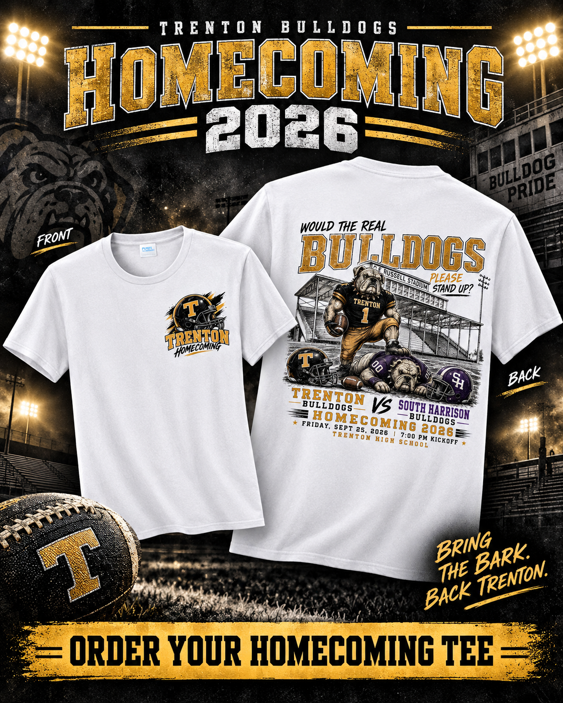 Trenton Bulldogs Homecoming T-Shirt | The Real Bulldogs