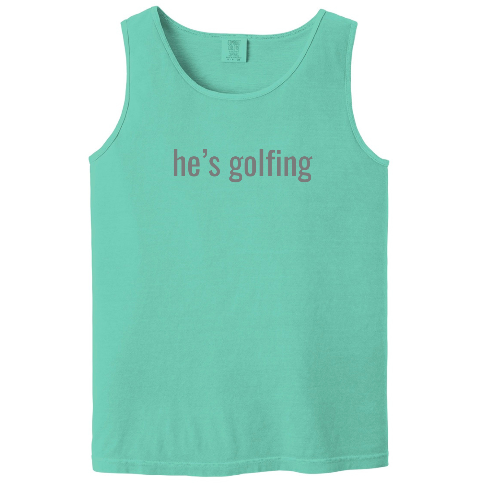 "He's Golfing" - Heavyweight Ring Spun Tank Top