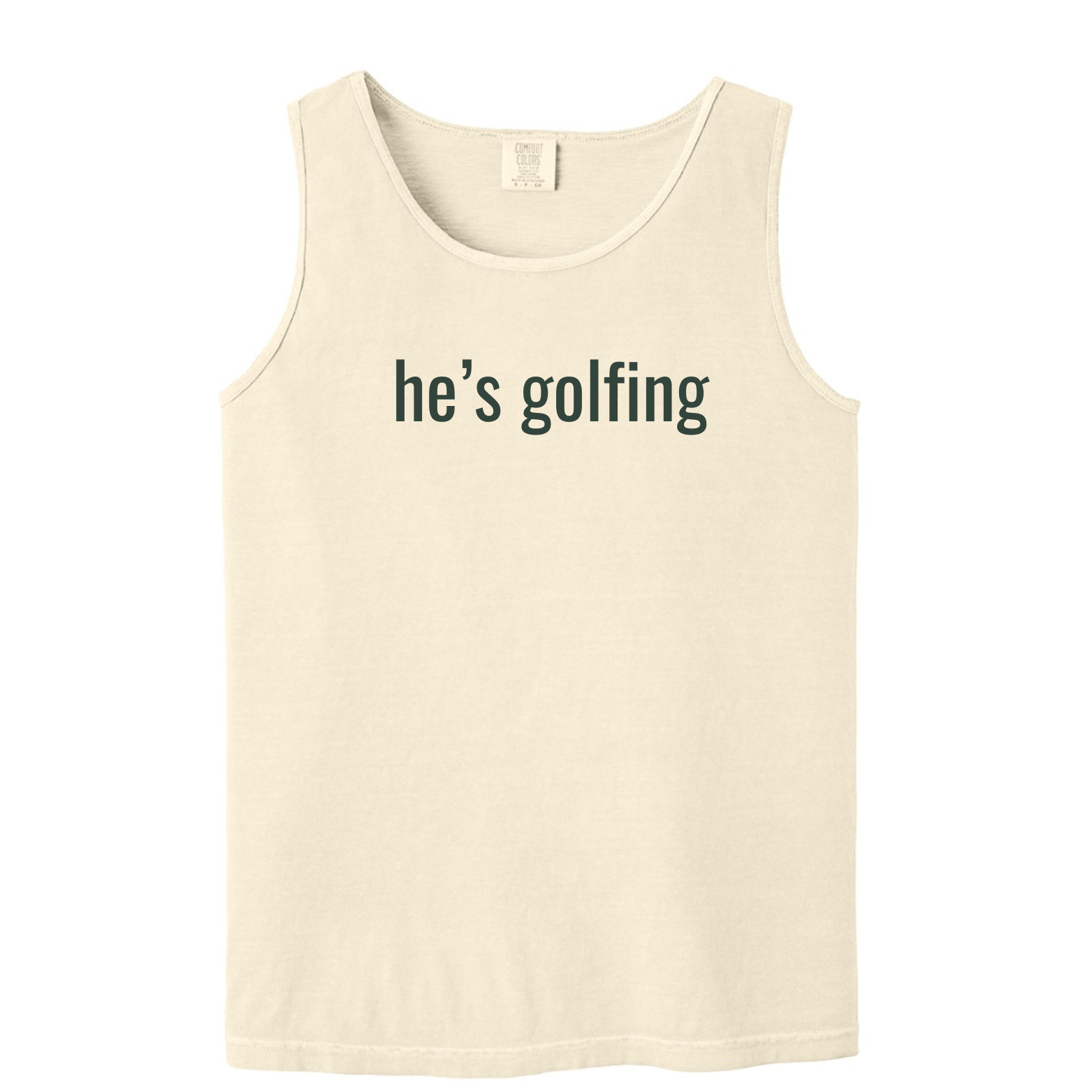 "He's Golfing" - Heavyweight Ring Spun Tank Top