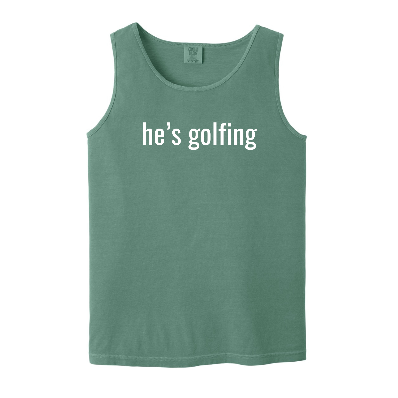 "He's Golfing" - Heavyweight Ring Spun Tank Top