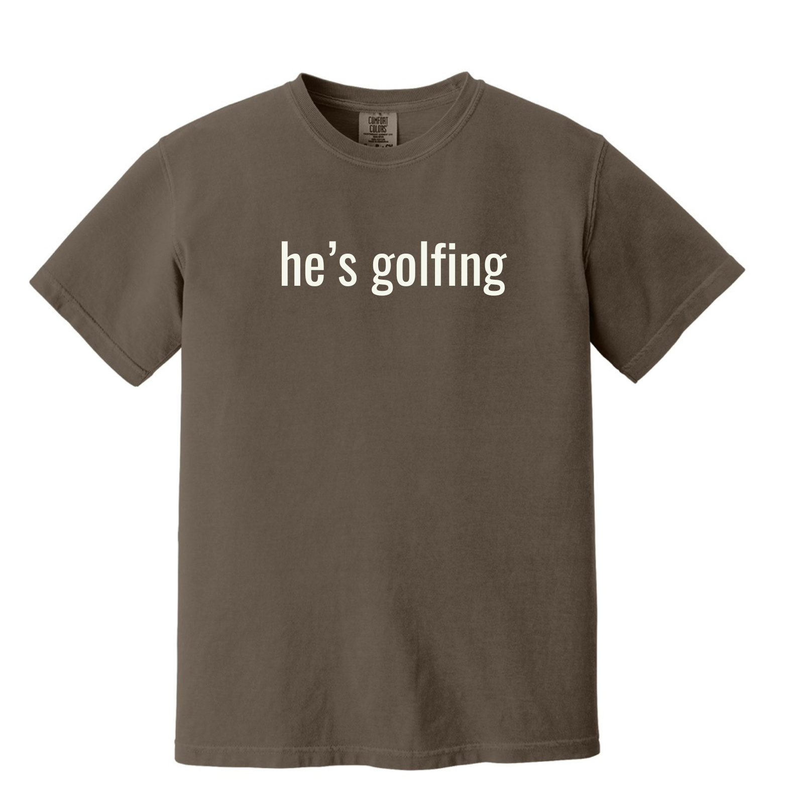 "He's Golfing" - Heavyweight Ring Spun Tee