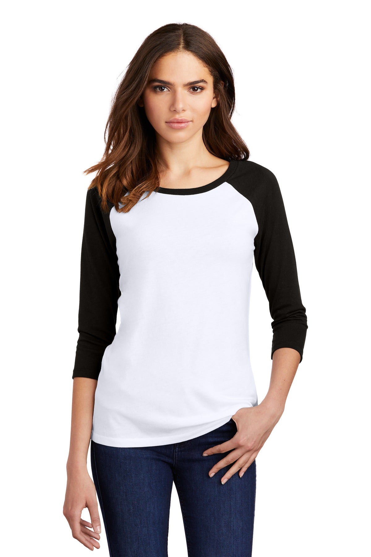 District ®  Women's Perfect Tri ®  3/4-Sleeve Raglan. DM136L