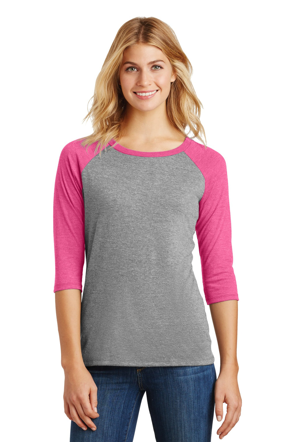 District ®  Women's Perfect Tri ®  3/4-Sleeve Raglan. DM136L