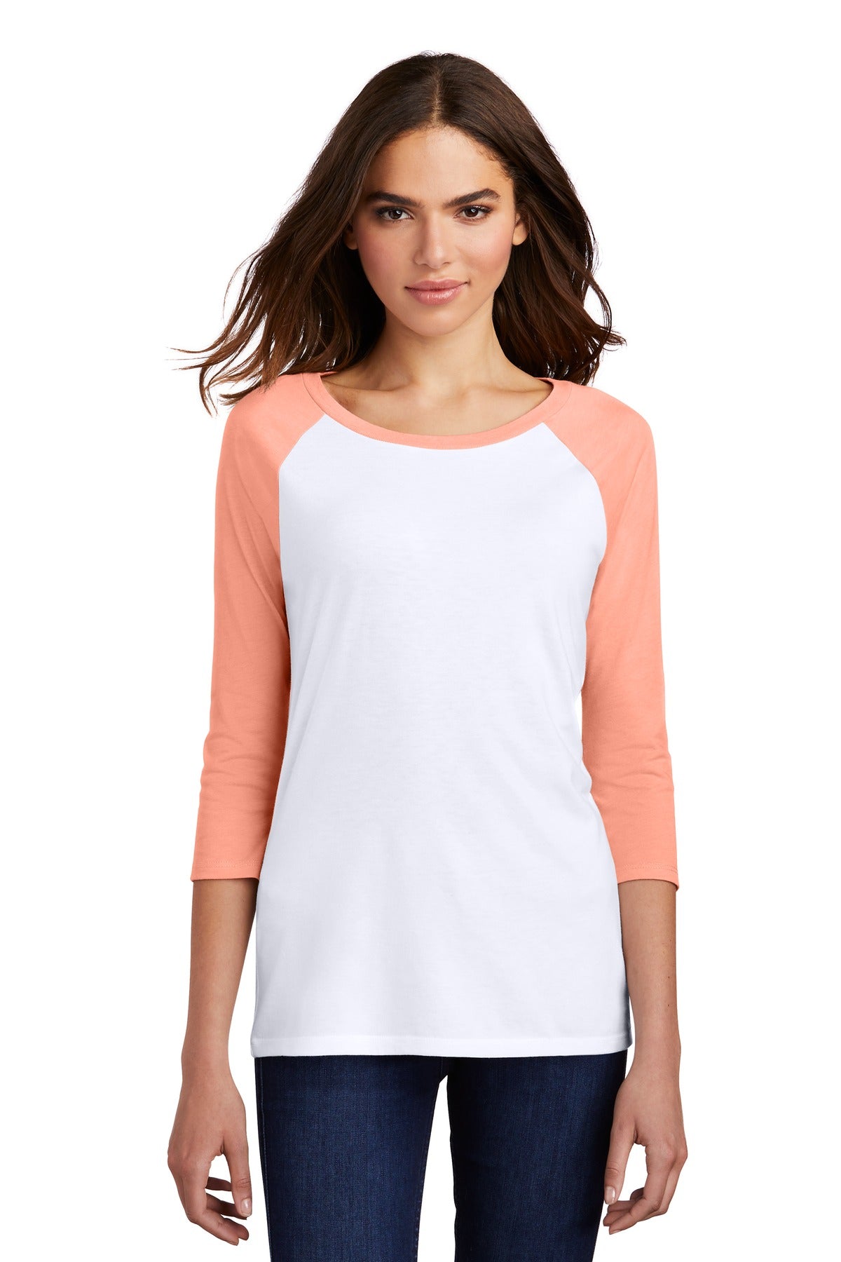 District ®  Women's Perfect Tri ®  3/4-Sleeve Raglan. DM136L