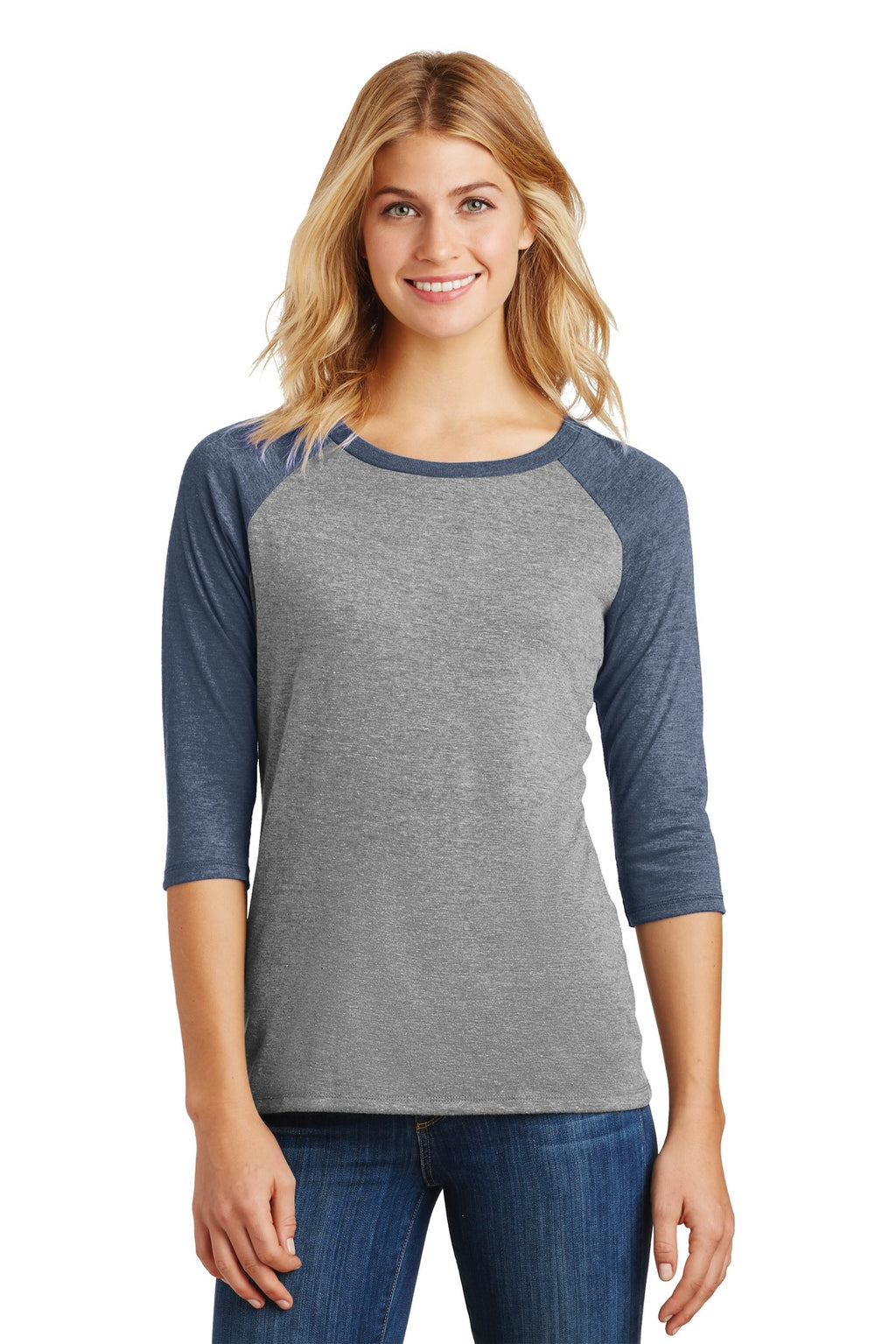 District ®  Women's Perfect Tri ®  3/4-Sleeve Raglan. DM136L