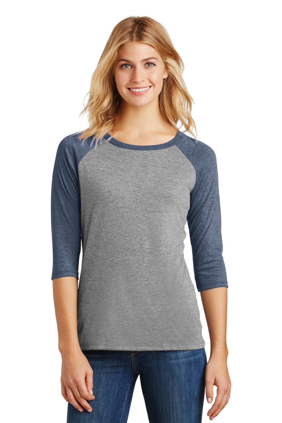 District ®  Women's Perfect Tri ®  3/4-Sleeve Raglan. DM136L