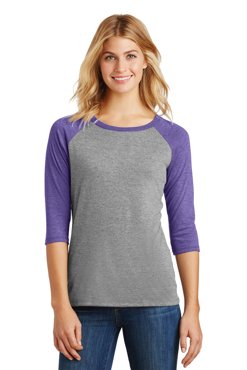 District ®  Women's Perfect Tri ®  3/4-Sleeve Raglan. DM136L