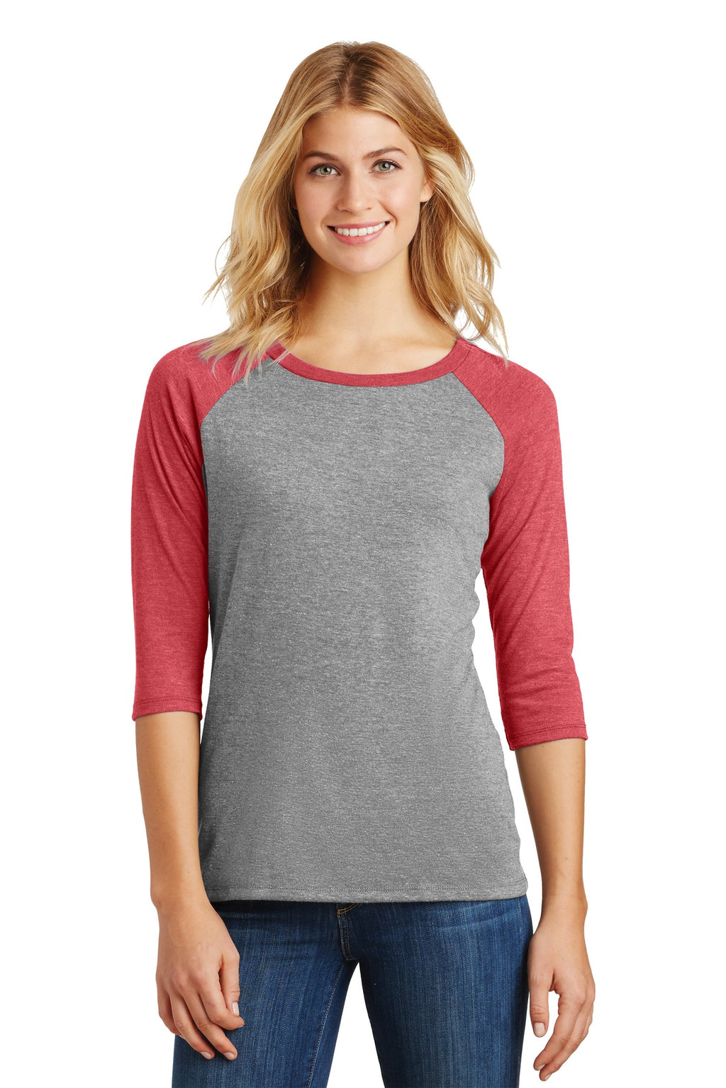 District ®  Women's Perfect Tri ®  3/4-Sleeve Raglan. DM136L
