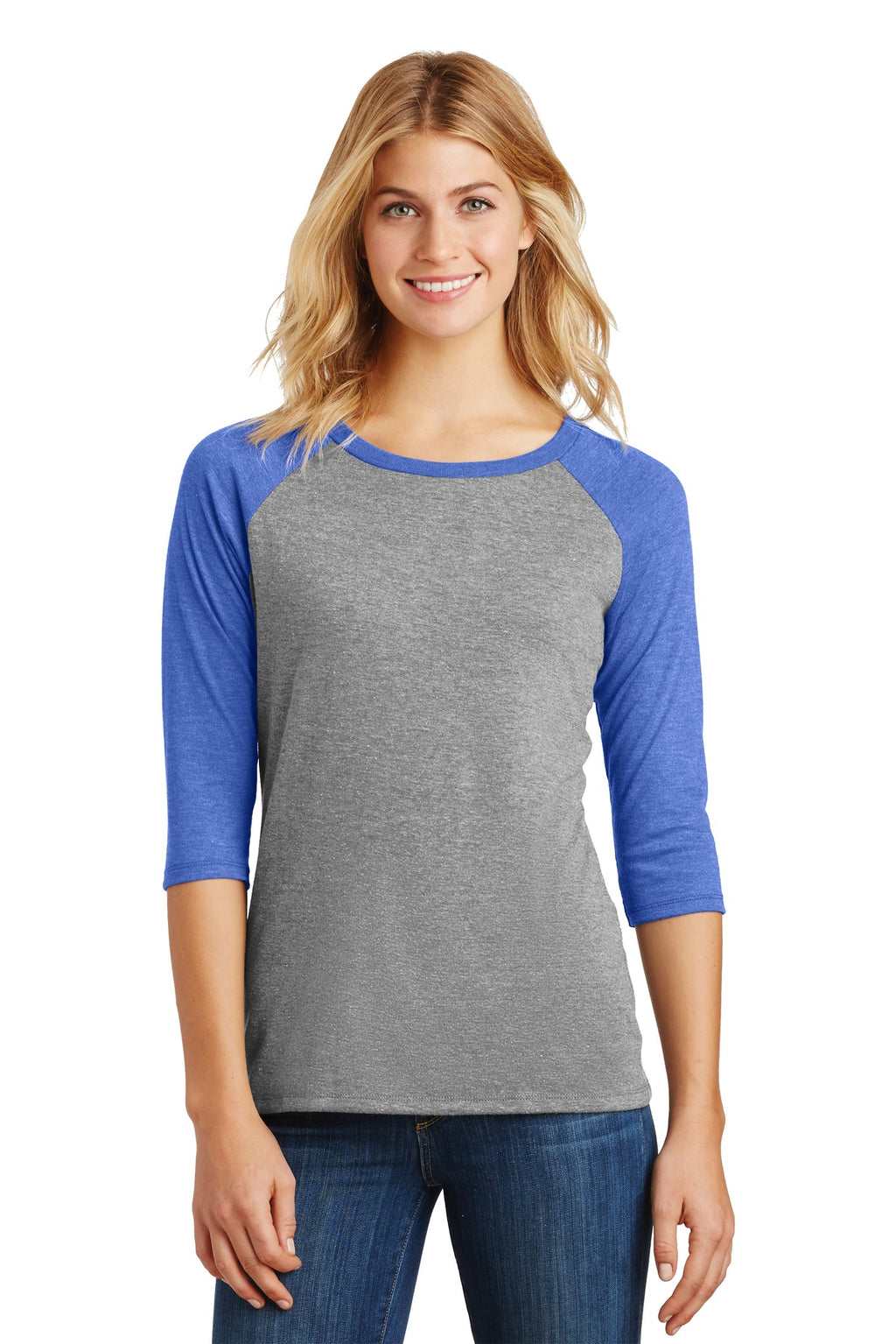 District ®  Women's Perfect Tri ®  3/4-Sleeve Raglan. DM136L