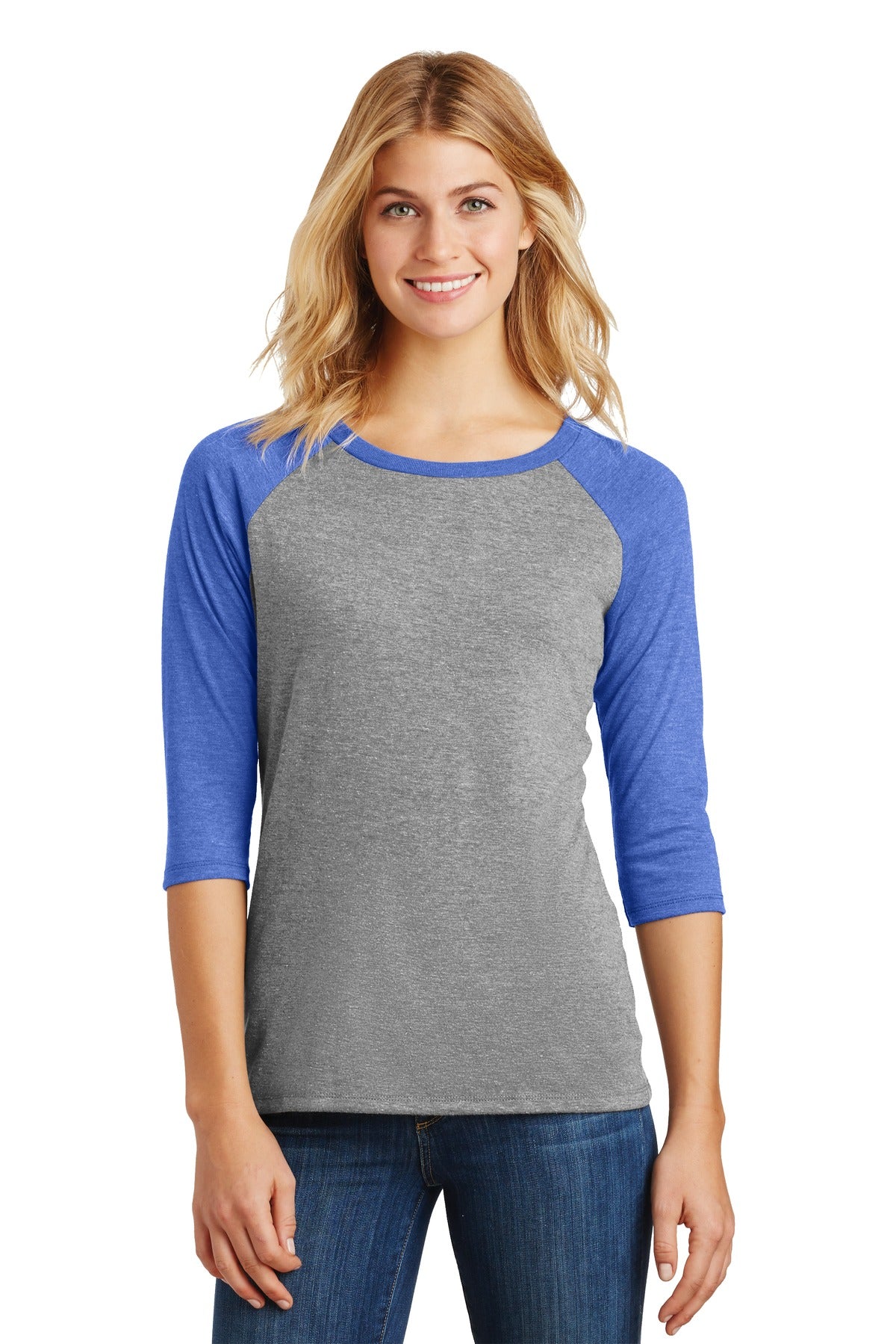 District ®  Women's Perfect Tri ®  3/4-Sleeve Raglan. DM136L