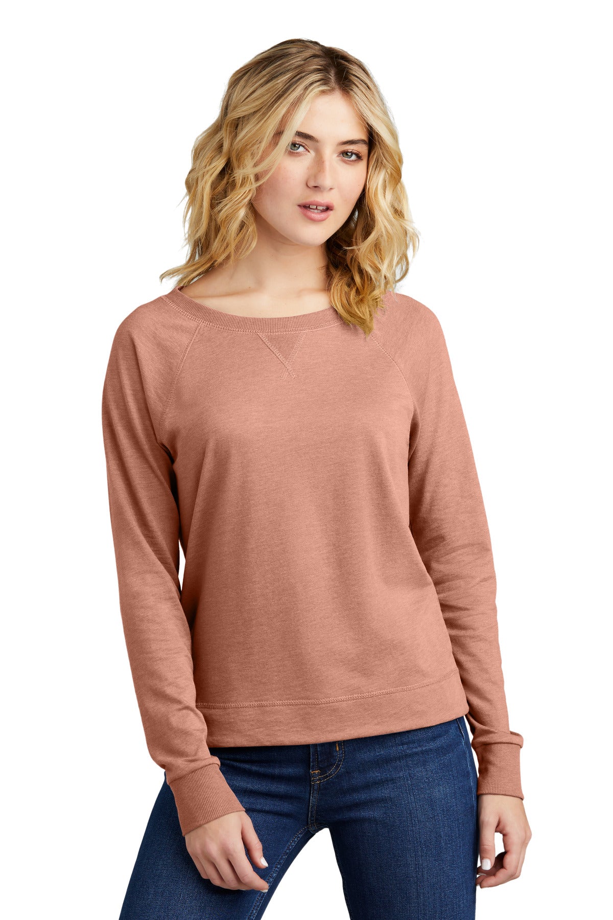 District ®  Women's Featherweight French Terry ™  Long Sleeve Crewneck DT672