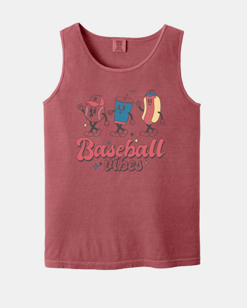 "Baseball Vibes"- Comfort Colors Heavyweight Tank