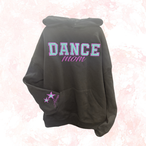 Dance Mom - Glitter Applique - BELLA+CANVAS® Unisex Sponge Fleece Pullover Hoodie