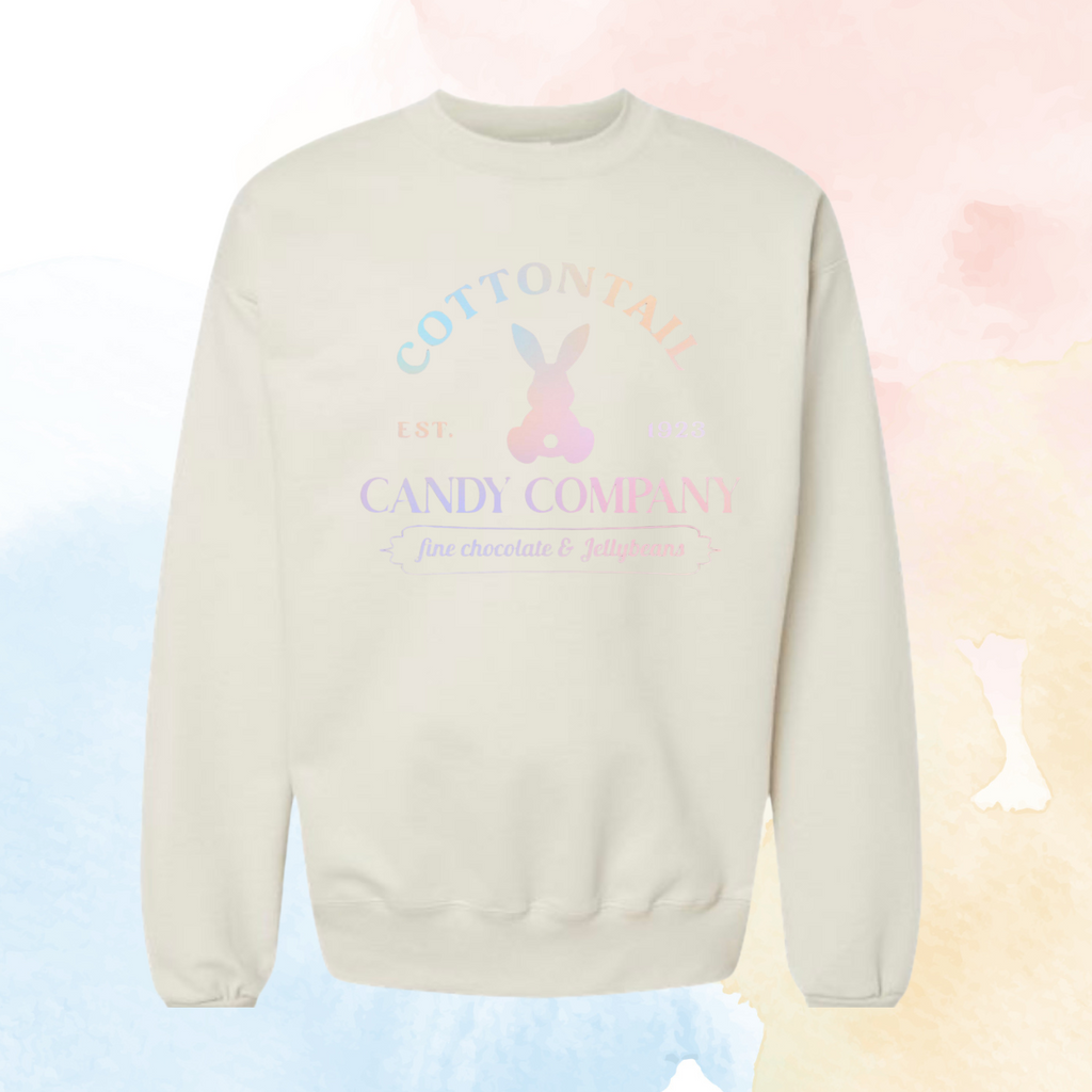 "Cottontail Candy Co." - Hanes Ultimate Cotton® Crewneck Sweatshirt