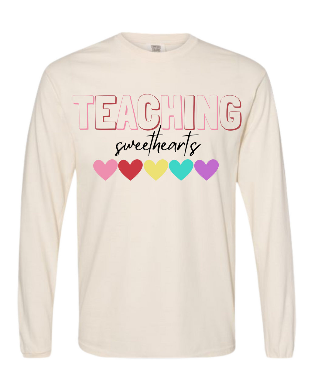 "Teaching Sweethearts" - Comfort Colors® Adult Heavyweight Ring Spun Long Sleeve Tee