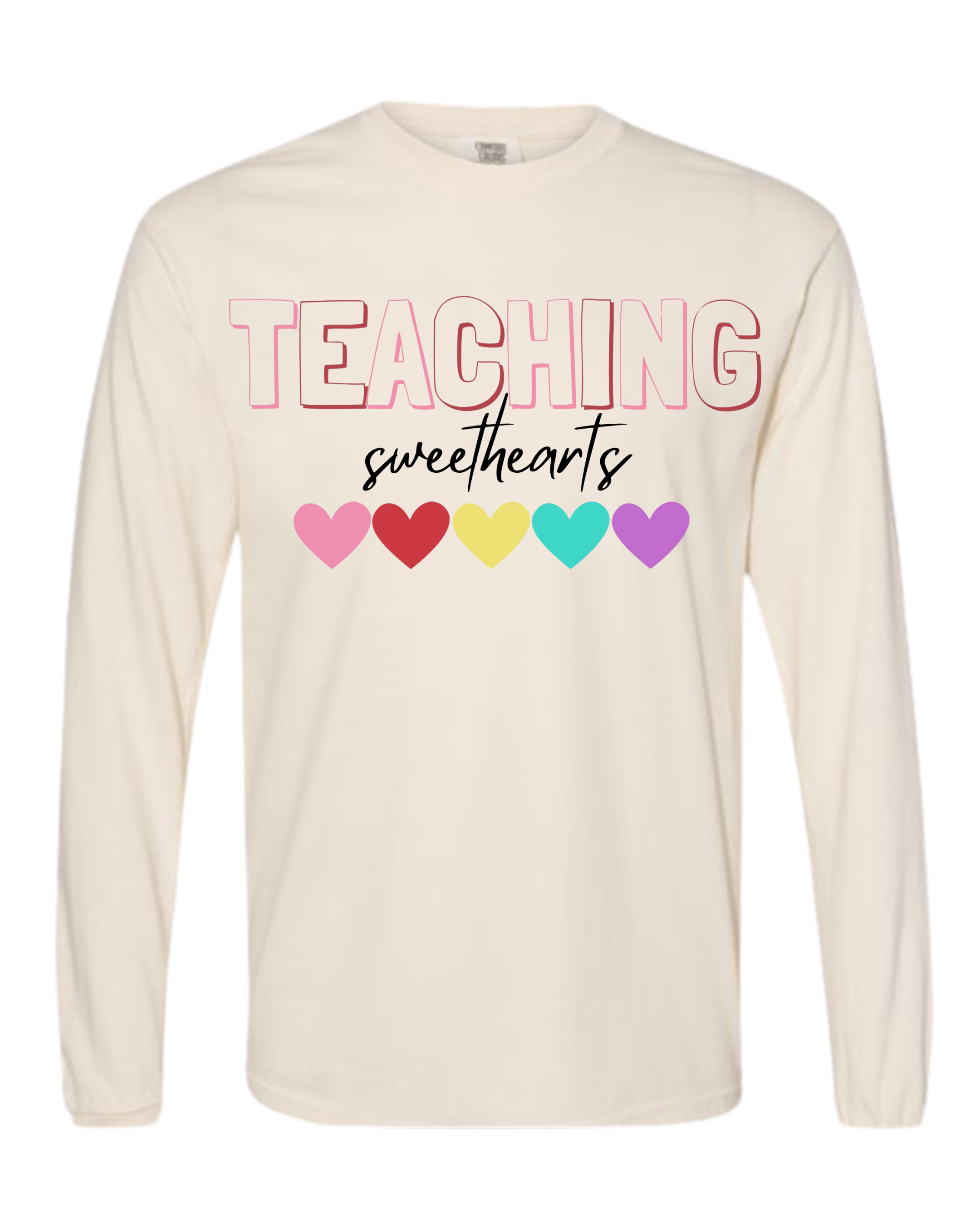 "Teaching Sweethearts" - Comfort Colors® Adult Heavyweight Ring Spun Long Sleeve Tee