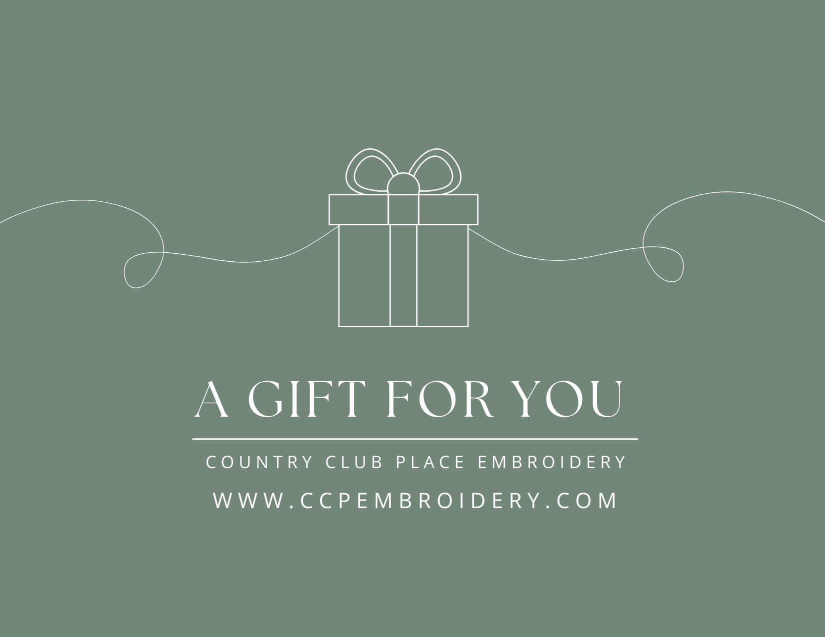 Country Club Place Embroidery Gift Card