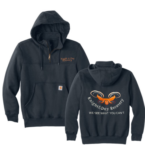 "Knight & Day" - Carhartt® Rain Defender® Paxton Heavyweight Hooded Zip Mock Sweatshirt
