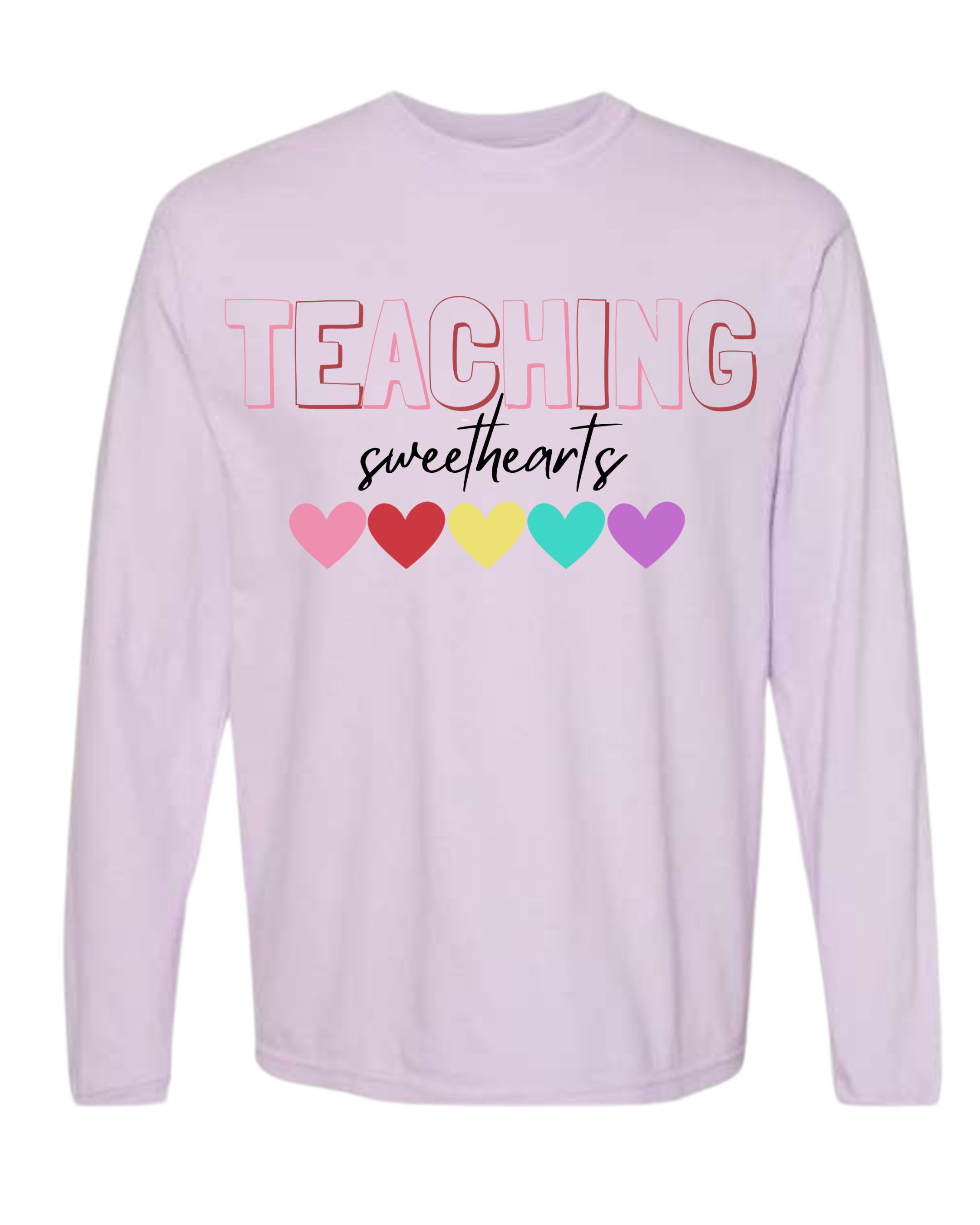 "Teaching Sweethearts" - Comfort Colors® Adult Heavyweight Ring Spun Long Sleeve Tee