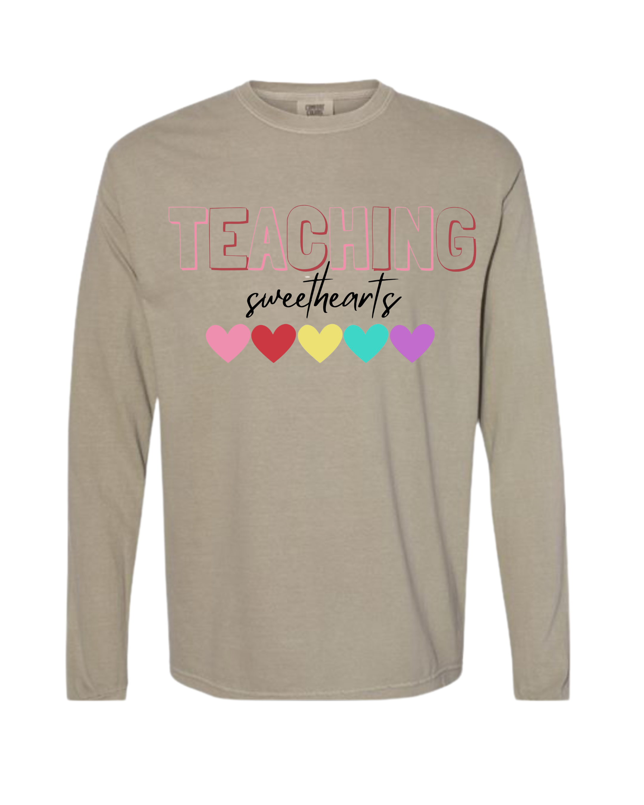"Teaching Sweethearts" - Comfort Colors® Adult Heavyweight Ring Spun Long Sleeve Tee