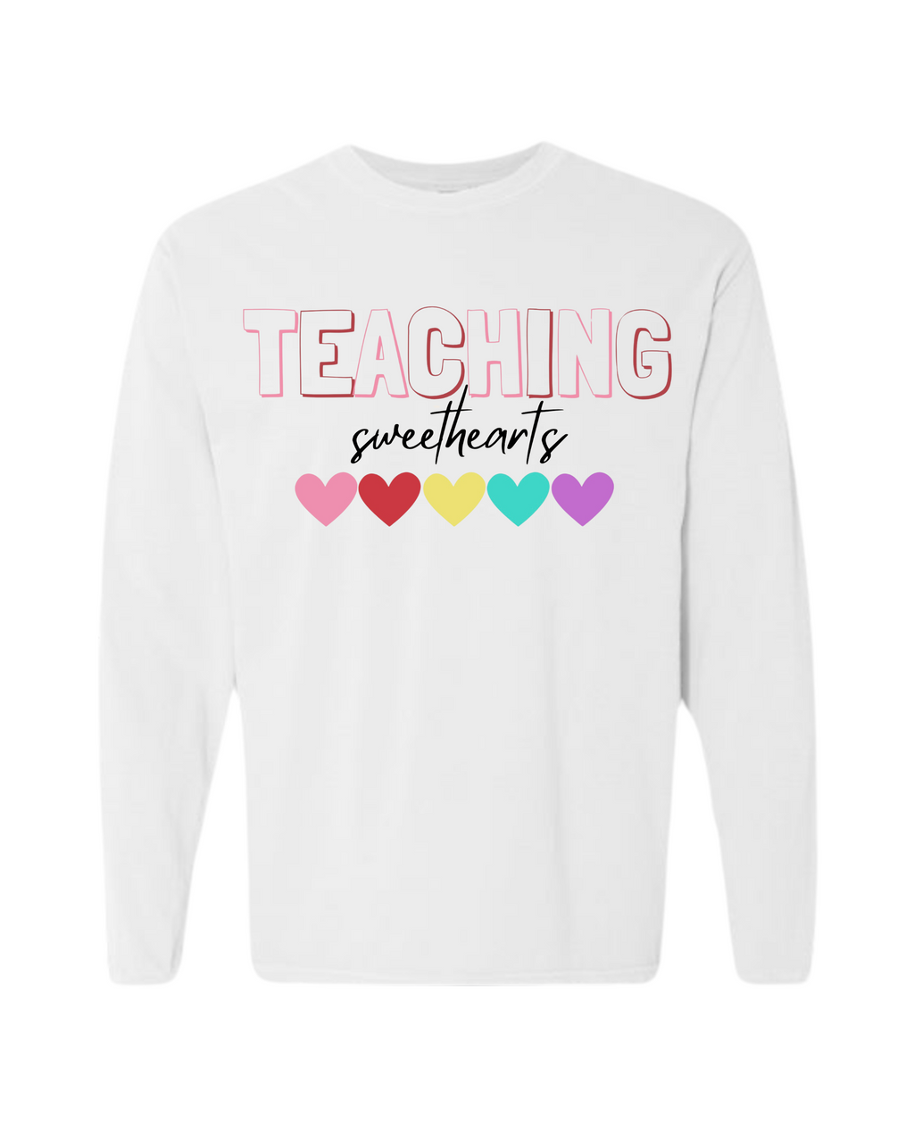 "Teaching Sweethearts" - Comfort Colors® Adult Heavyweight Ring Spun Long Sleeve Tee